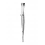 Organ holding forceps - with screw, serrated, straight, 14.5 cm