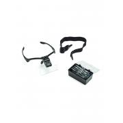 Interchangeable magnifier headset with led